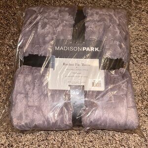 Madison Park Textured Gray Throw Blanket